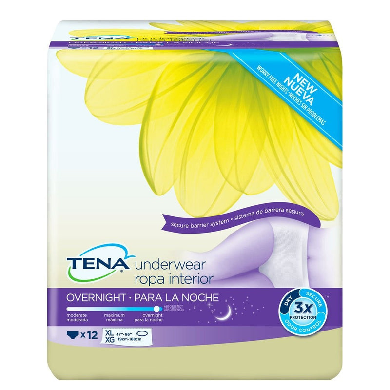 TENA Overnight Underwear, X-Large, 12 Count