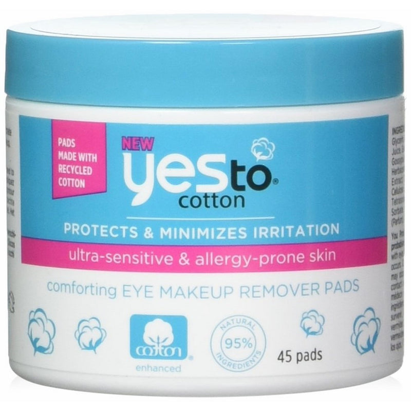 Yes To Cotton Comforting Eye Makeup Remover Pads, 45 Count