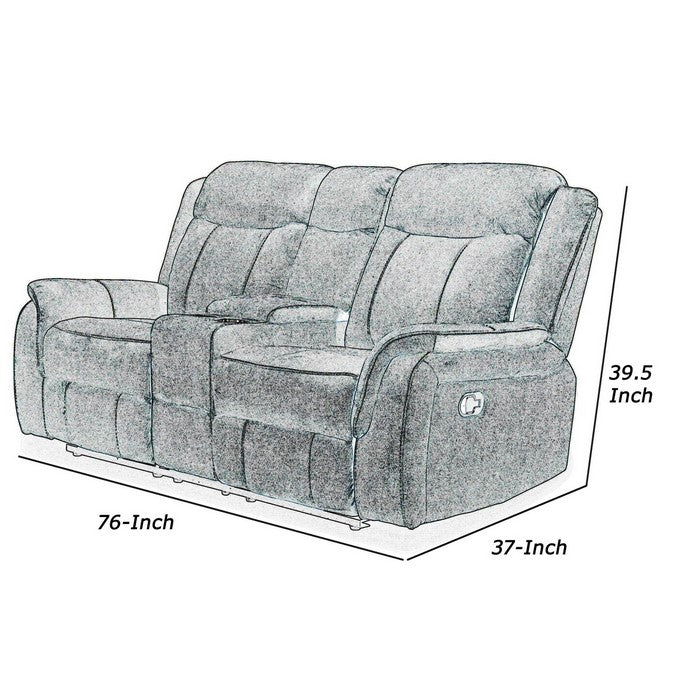 Fabric Console Loveseat with Cup Holders and Hidden Storage, Brown