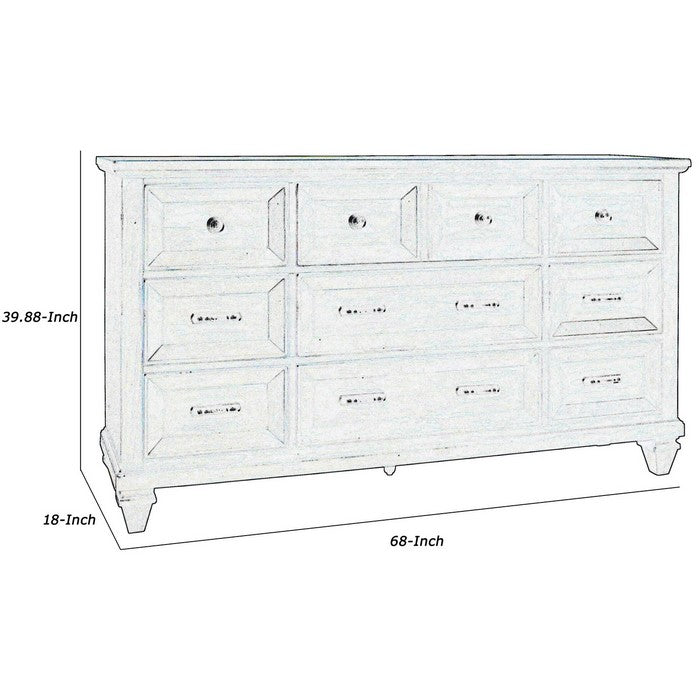 Eight Drawer Wooden Dresser with One Felt Lined Jewelry Tray, Dark Brown