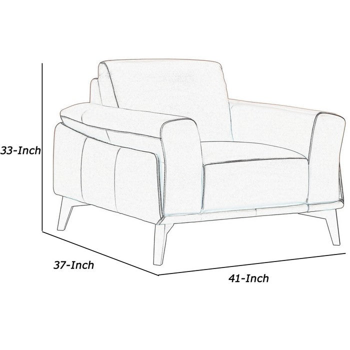 Leatherette Chair with Flared Track Armrests and Angled Legs, Brown