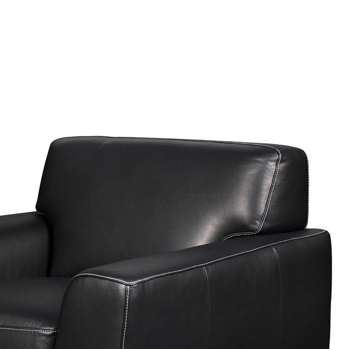 Leatherette Chair with Track Armrests and Metal Bracket Legs, Black