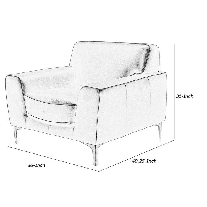 Leatherette Chair with Track Armrests and Metal Bracket Legs, Black