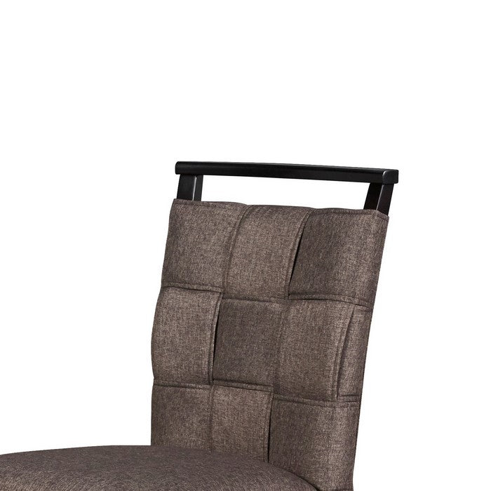 Fabric Counter Chair with Interwoven Backrest and Padded Seat,Set of 2,Gray