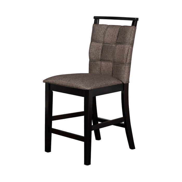 Fabric Counter Chair with Interwoven Backrest and Padded Seat,Set of 2,Gray