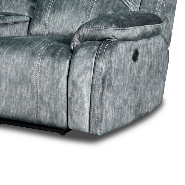 Fabric Upholstered Console Loveseat with 2 Cupholders and Speakers, Silver