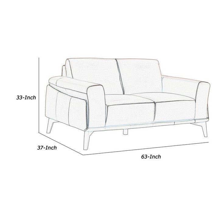 Leather Upholstered Loveseat with Track Arms and Contrast Stitching,Pink
