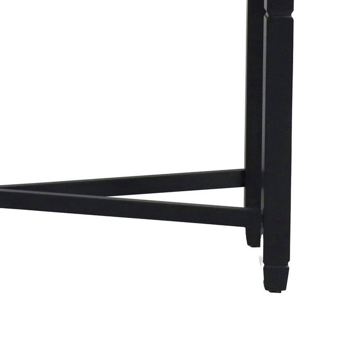Fabric Counter Bench with Turned Legs and X Shaped Support, Beige and Black