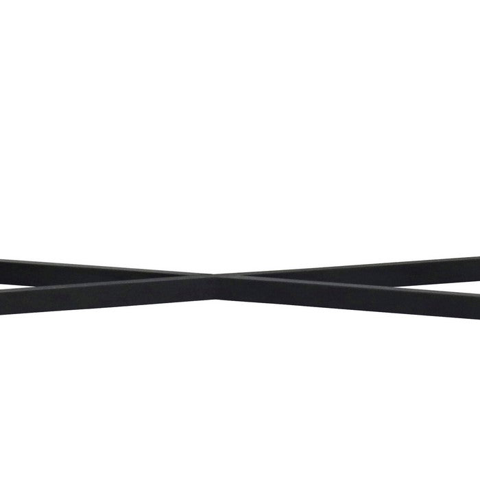Fabric Counter Bench with Turned Legs and X Shaped Support, Beige and Black