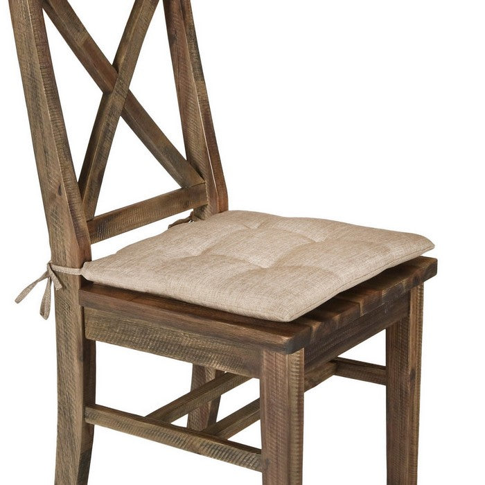 Traditional Style Dining Chair with X Shaped Back, Set of 2, Brown