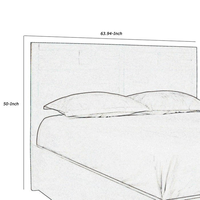 Panel Design Queen Size Wooden Headboard, Cherry Brown