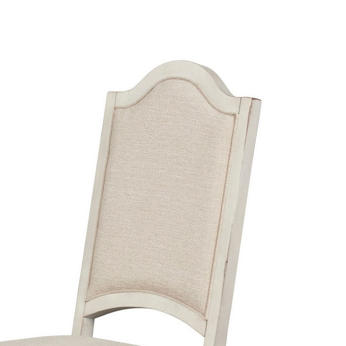 Farmhouse Style Dining Chair with Tapered Legs, Set of 2, Antique White