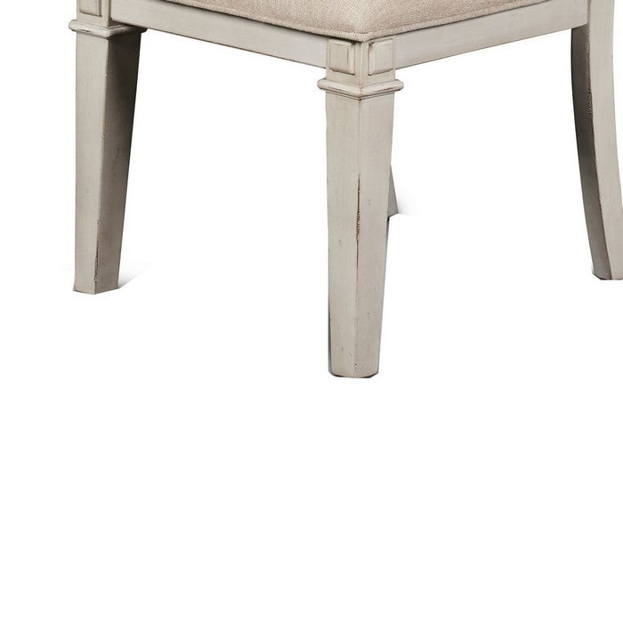Farmhouse Style Dining Chair with Tapered Legs, Set of 2, Antique White