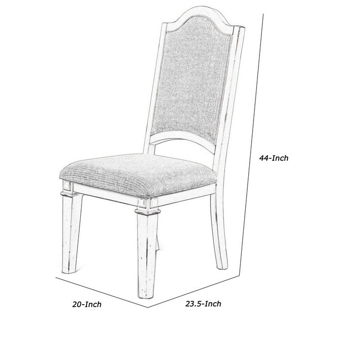 Farmhouse Style Dining Chair with Tapered Legs, Set of 2, Antique White