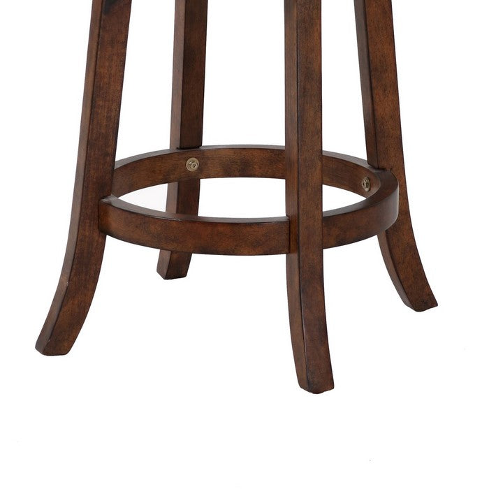 Curved Swivel Counter Stool with Leatherette Padded Seating,Brown and Black