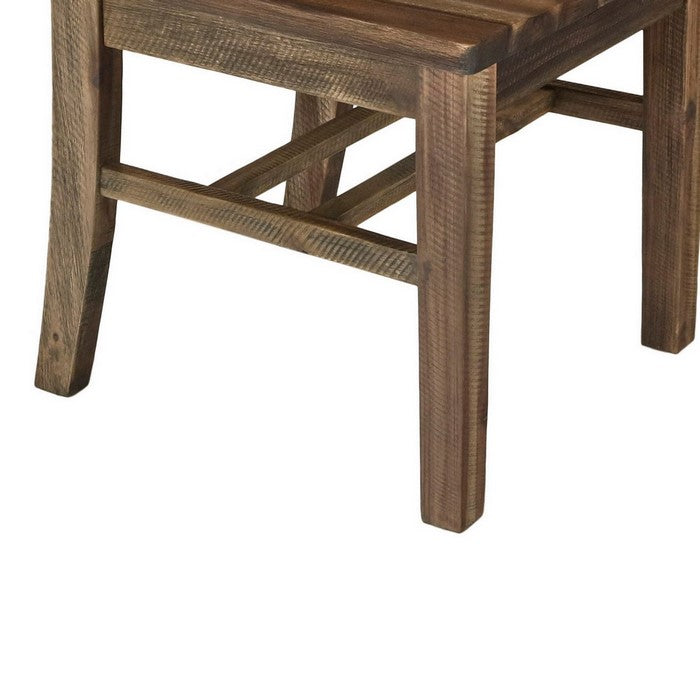 Traditional Style Dining Chair with X Shaped Back, Set of 2, Brown