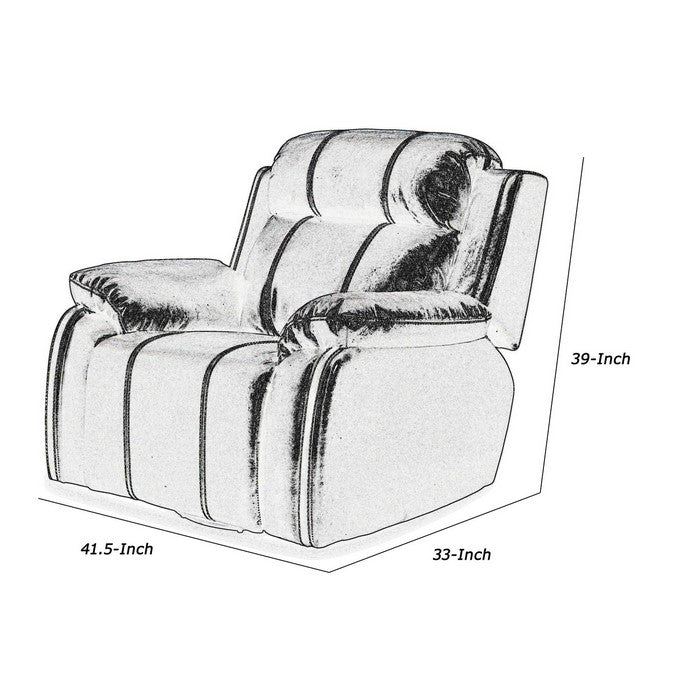 Fabric Upholstered Swivel Glider Recliner with Stitching Details, Black
