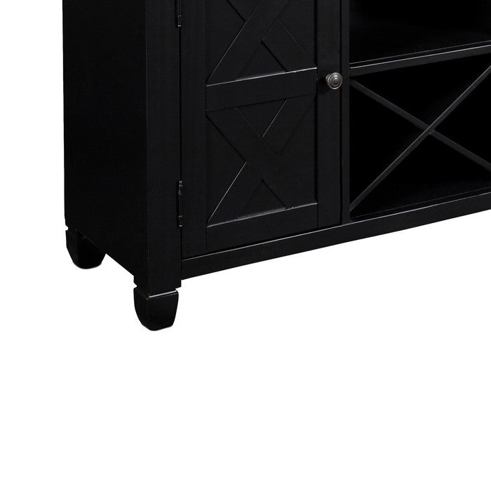 Contemporary Style 2 Drawer and 2 Door Server, Black and Brown
