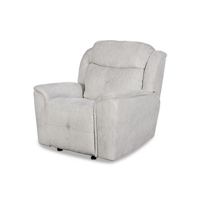 Fabric Upholstered Glider Power Recliner with Split Backrest, Light Gray