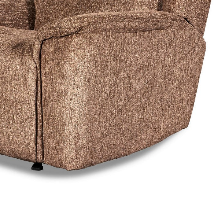 Fabric Upholstered Glider Power Recliner with Split Backrest, Brown