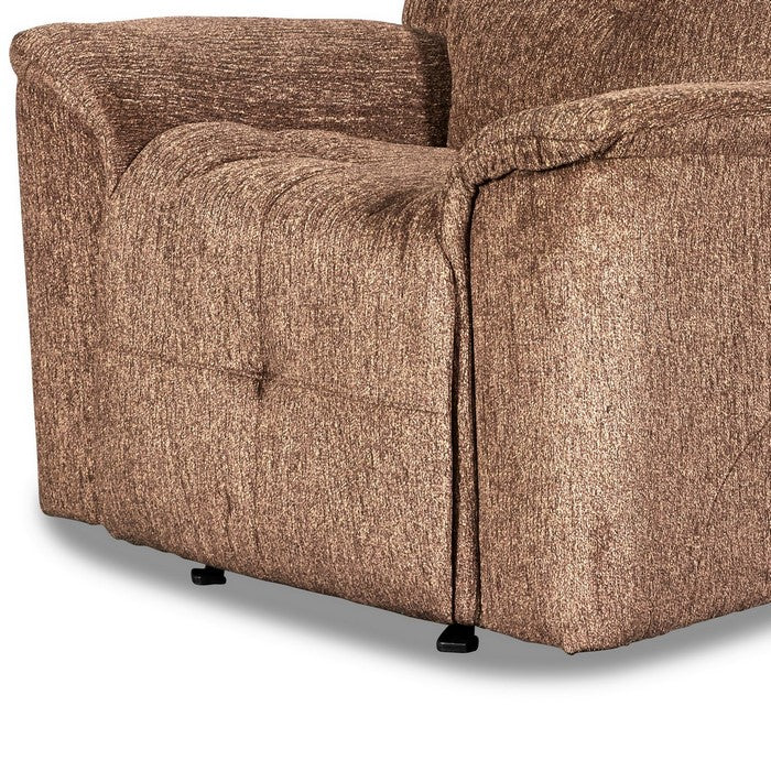 Fabric Upholstered Glider Power Recliner with Split Backrest, Brown