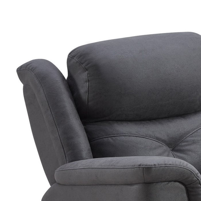 Fabric Upholstered Power Glider Recliner with Swivel Mechanism, Gray