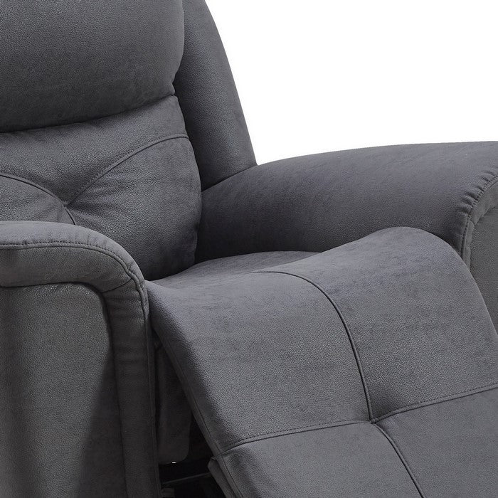 Fabric Upholstered Power Glider Recliner with Swivel Mechanism, Gray