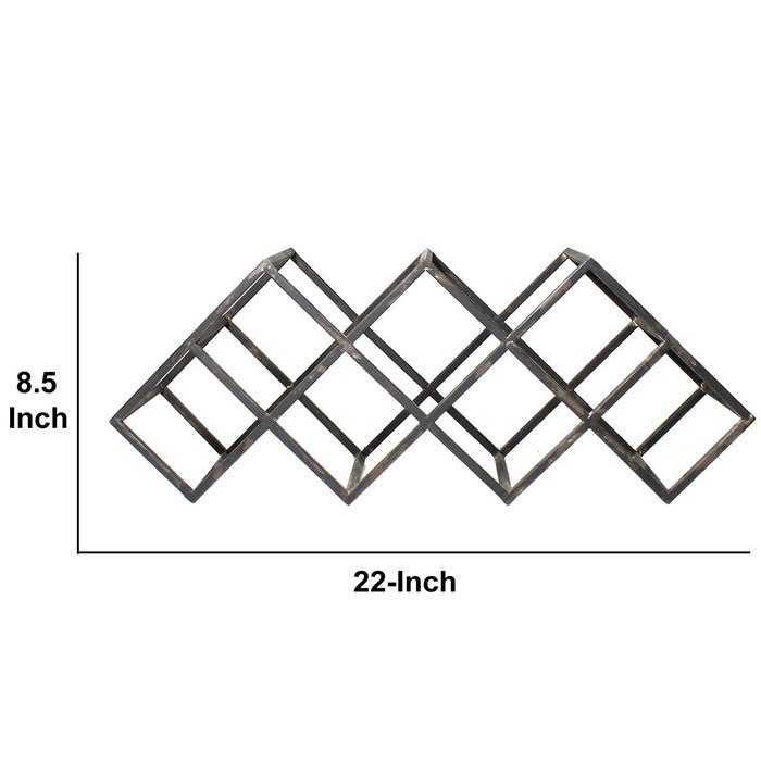 Metal Wine Bottle Rack with 7 Storage Slots, Gray