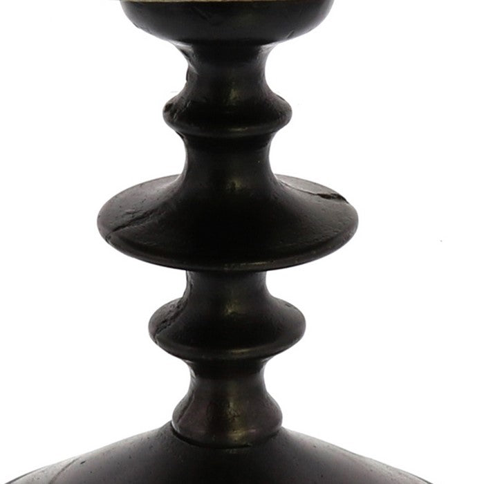 Pedestal with Turned Base, Small, Black and Gold