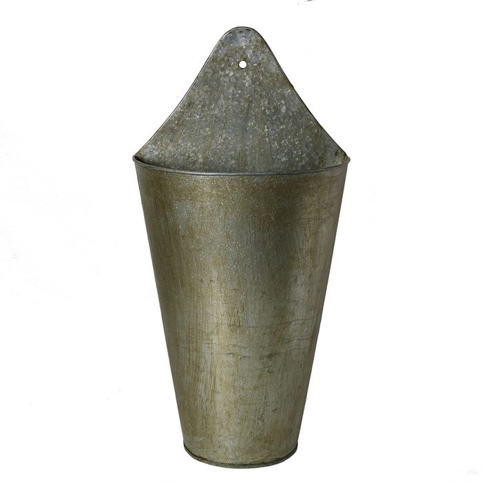 Metal Wall Mount Bucket with Hole, Gray