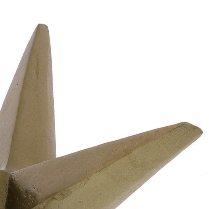 Metal Star Sculpture with 6 Pointed Shape, Brass