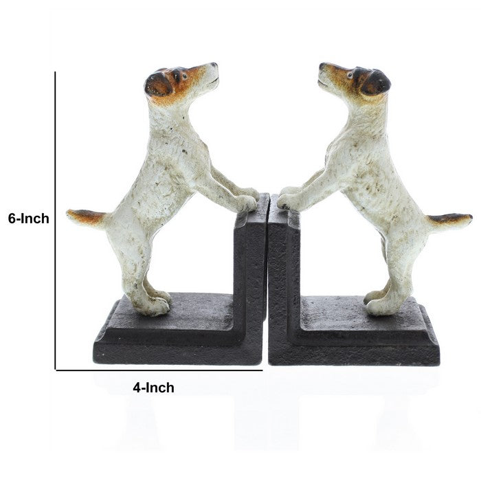 Metal Dog Bookends, Multicolor