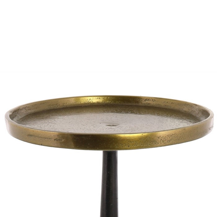 Pedestal with Turned Base, Medium, Black and Gold
