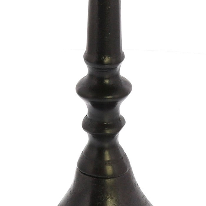Pedestal with Turned Base, Medium, Black and Gold