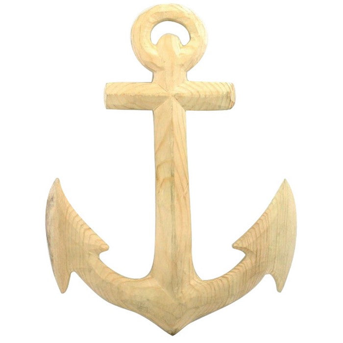 Wooden Anchor with Loop, Brown