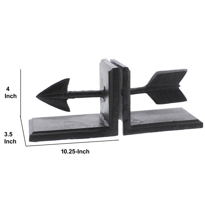 Metal Arrow Bookends, Brown