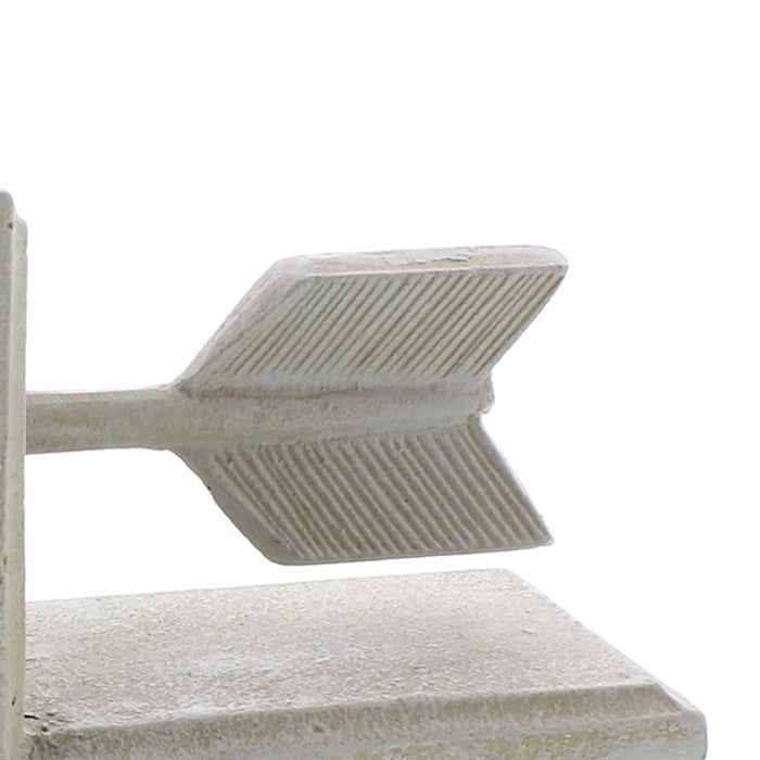 Metal Arrow Bookends, White