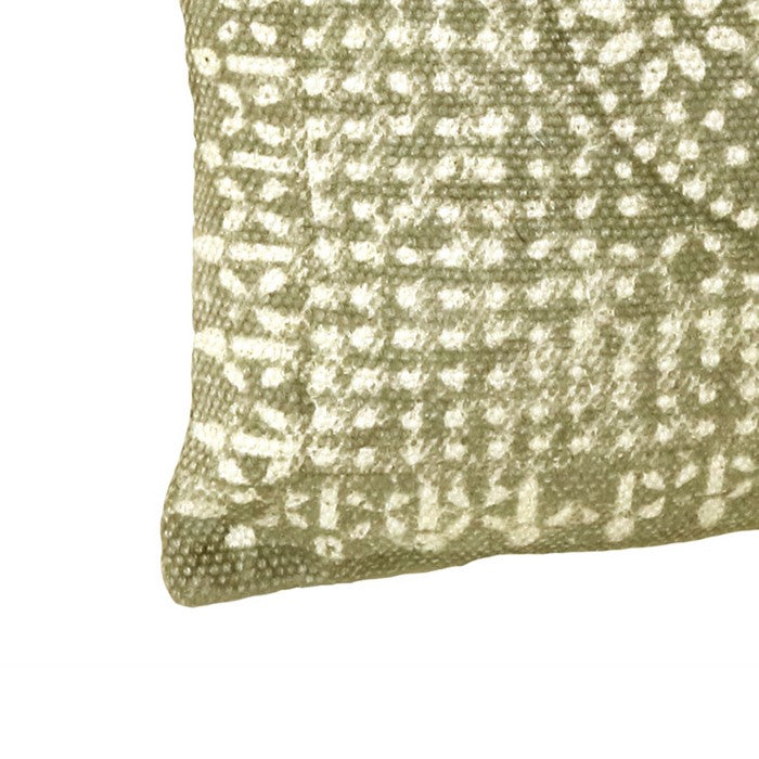 Fabric Upholstered Lumbar Pillow with Block Printing, Brown