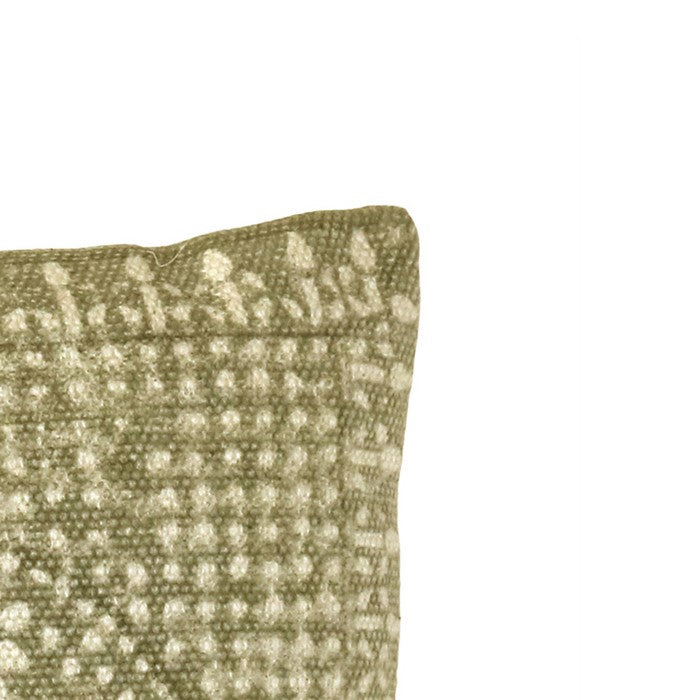 Fabric Upholstered Lumbar Pillow with Block Printing, Brown