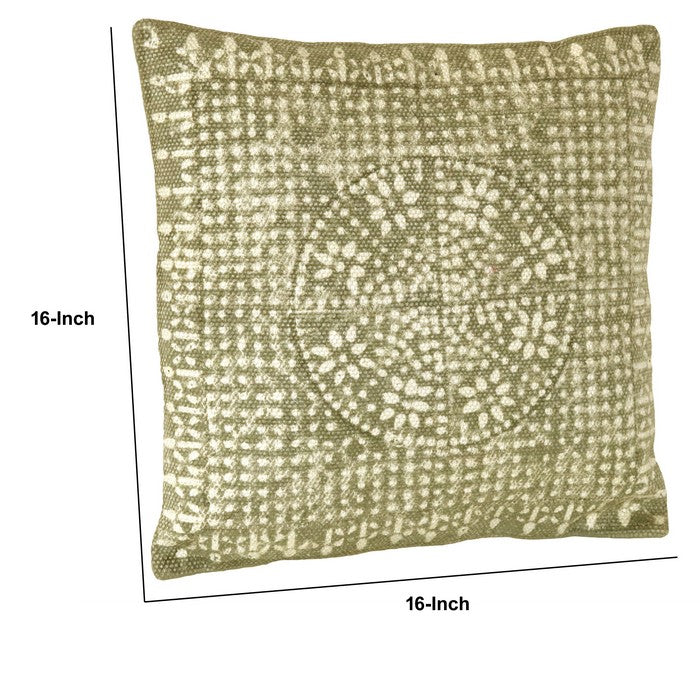 Fabric Upholstered Lumbar Pillow with Block Printing, Brown