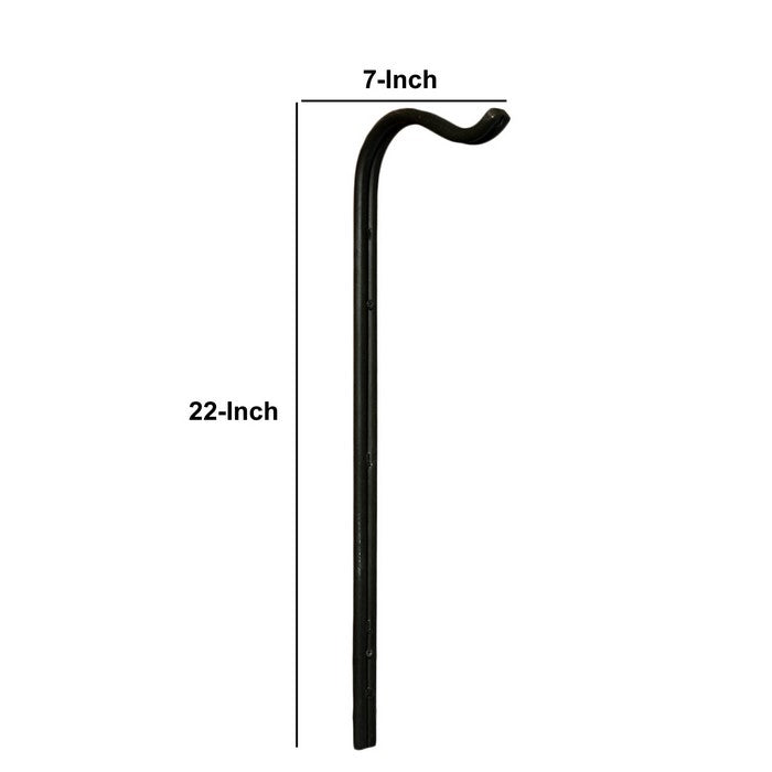 Metal Wall Hook with Key Holes, Black
