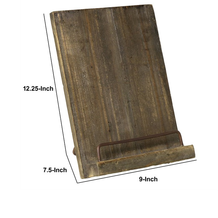Wood and Metal Magazine Stand, Brown