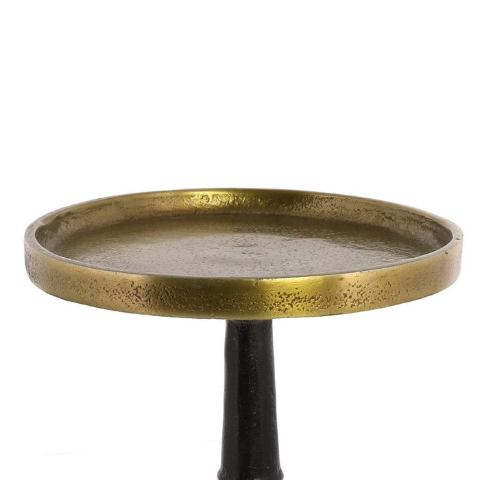Pedestal with Turned Base, Small, Black and Gold