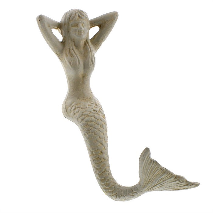 Metal Mermaid Stocking Holder, White