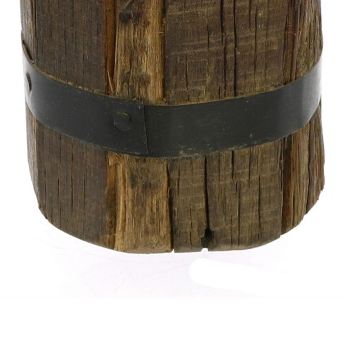 Wood Bundle with Metal Band, Brown and Black