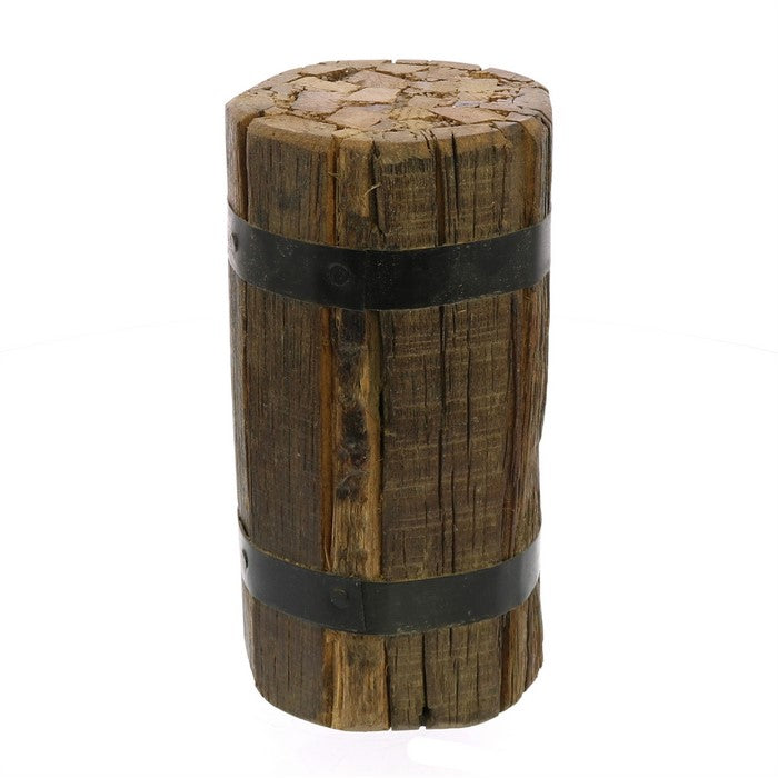 Wood Bundle with Metal Band, Brown and Black
