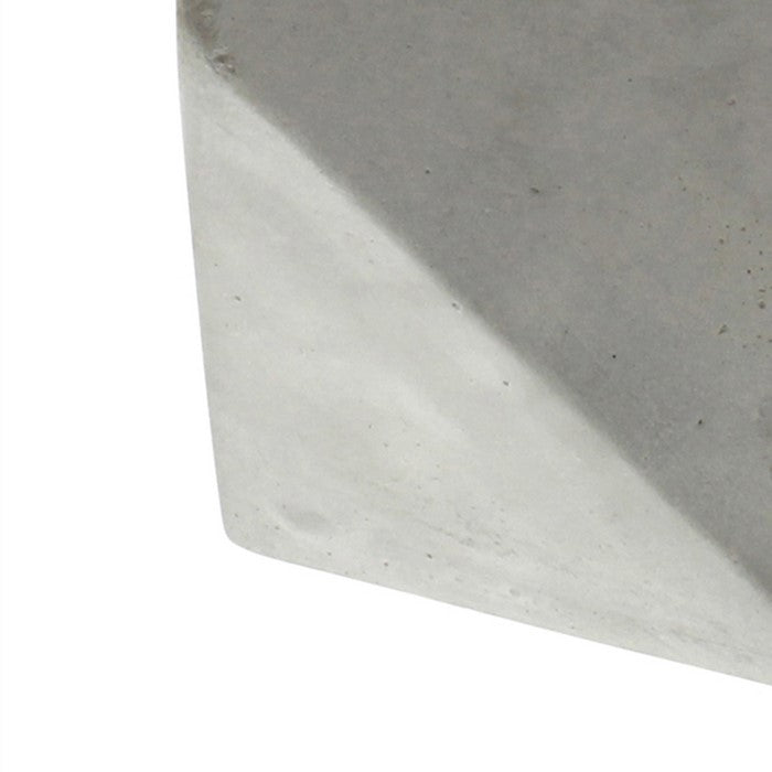 Geometric Faceted Design Cement Bookends, Gray