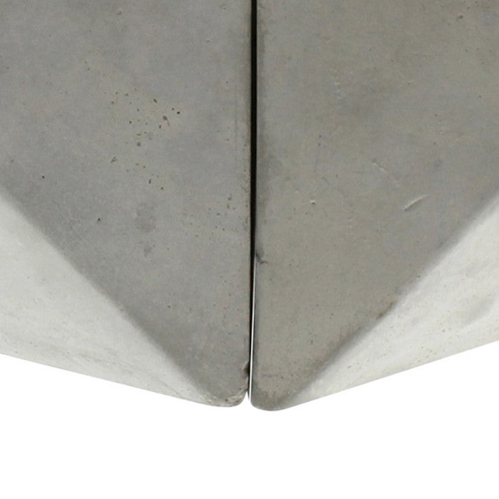 Geometric Faceted Design Cement Bookends, Gray