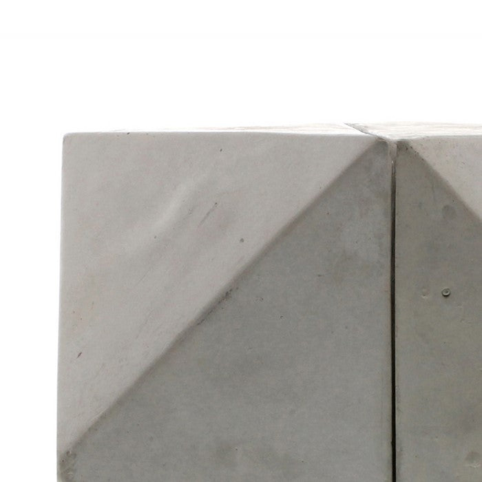 Geometric Faceted Design Cement Bookends, Gray