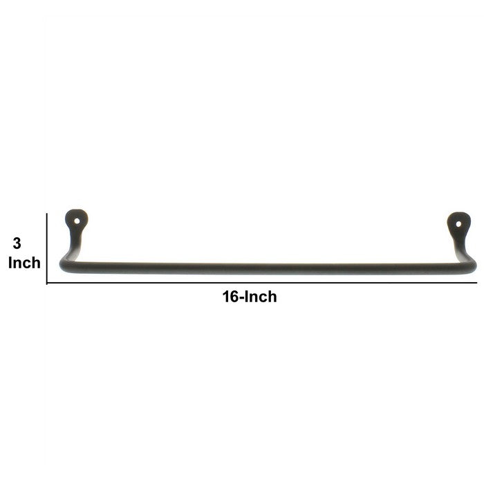 Metal Wall Bar with Holes, Black